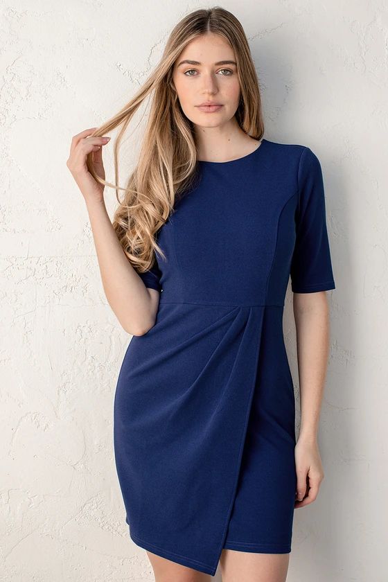 Westwood Cobalt Blue Half Sleeve Sheath Dress | Lulus (US)