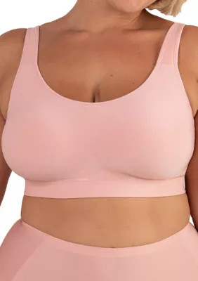 Shapermint Essentials Women's Plus Size Everyday Comfort Wireless Adjustable Shaping Bra, Tan, Medium | Belk