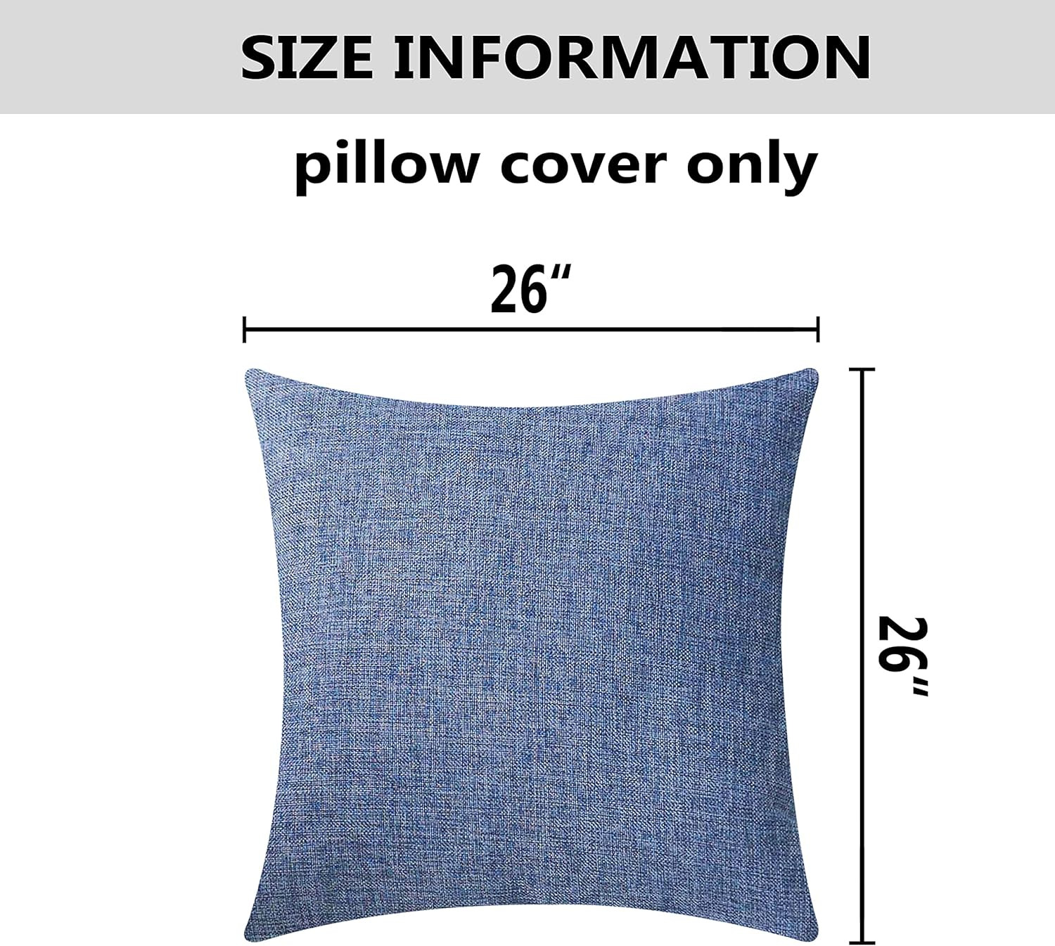 Home Brilliant Linen Euro Sham Large Throw Pillow Cover for Patio Floor, 26 x 26 Inch(66x66 cm), ... | Amazon (US)