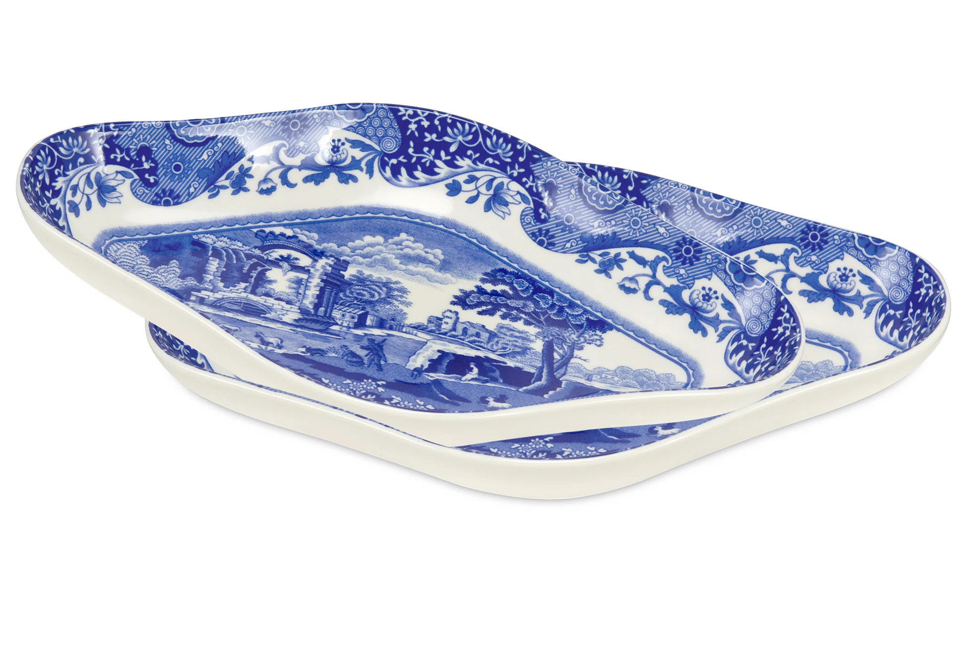 Spode Blue Italian Pickle Dishes 8.5x5.5" (Set of 2) | Wayfair North America