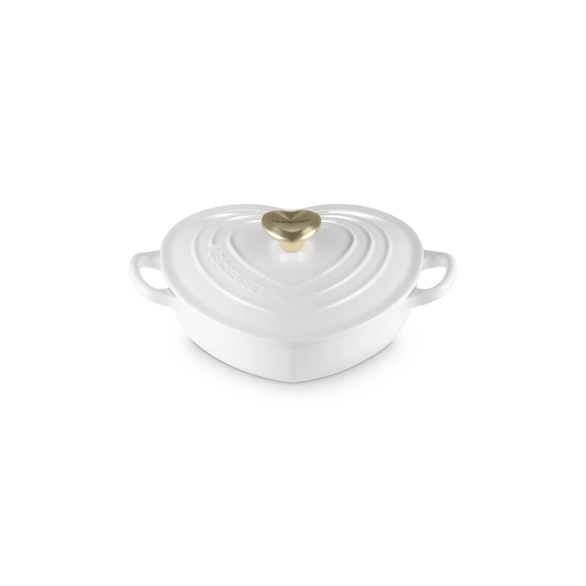 Le Creuset Cast Iron Traditional Heart Dish 1.25 Qt Peche Light Gold Heart Knob | Wayfair North America