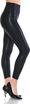 Leggings Depot Women's High Waist Comfy Faux Leather Leggings Tights Stretchy Pleather Pants | Amazon (US)