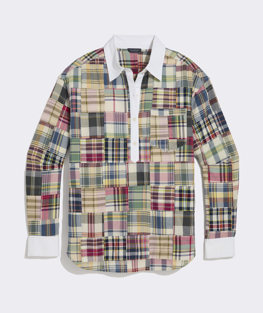 Birdie Madras Popover Top | vineyard vines