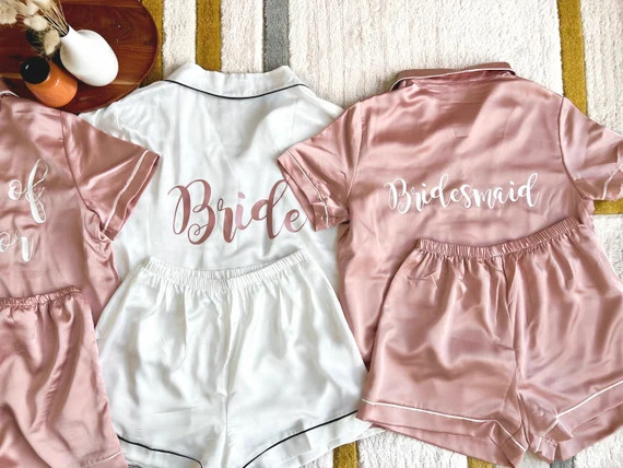 Personalized Pajamas Set/bridesmaid Pajamas Short Set /bride - Etsy | Etsy (US)
