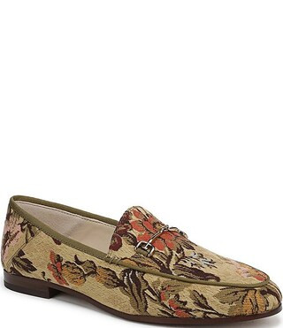 Loraine Floral Fabric Bit Buckle Loafers | Dillard's
