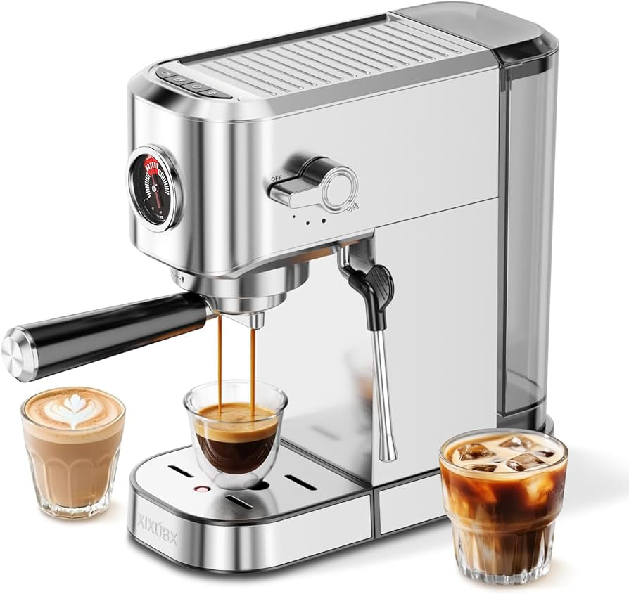 XIXUBX 20Bar Espresso Machine, Compact Espresso Maker with Milk Frother, Stainless Steel Coffee M... | Amazon (US)