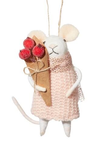 CANVAS Countryside Christmas Mouse with Berries Tree Ornament, 5-in#151-9348-0 | Canadian Tire