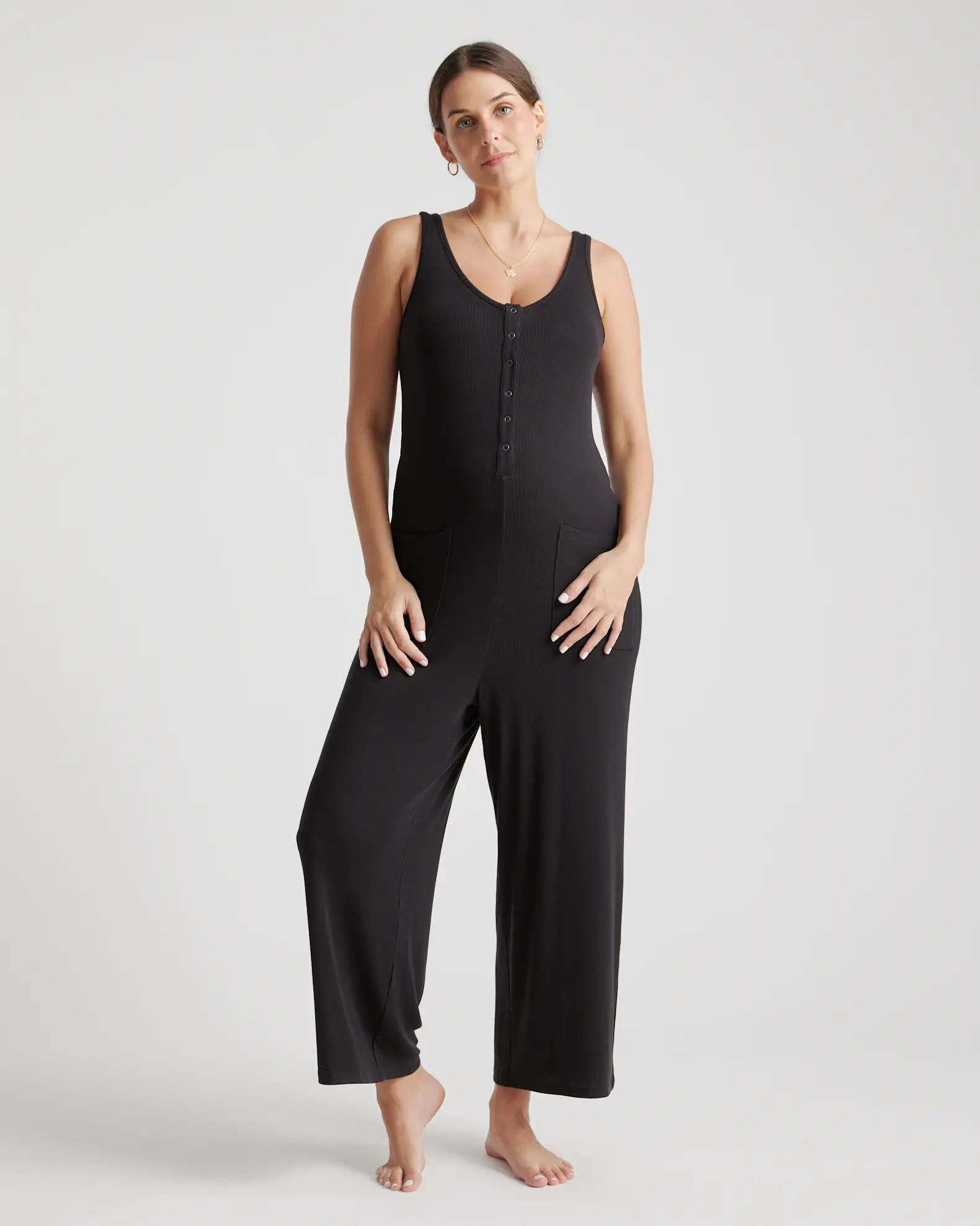 Tencel Rib Maternity & Nursing Jumpsuit | Quince