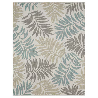 allen + roth with STAINMASTER Neutral Fern 8 X 10 (ft) White Alyssum Indoor/Outdoor Area Rug Lowe... | Lowe's