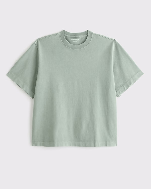 Men's Premium Heavyweight Cropped Tee | Men's Tops | Abercrombie.com | Abercrombie & Fitch (US)