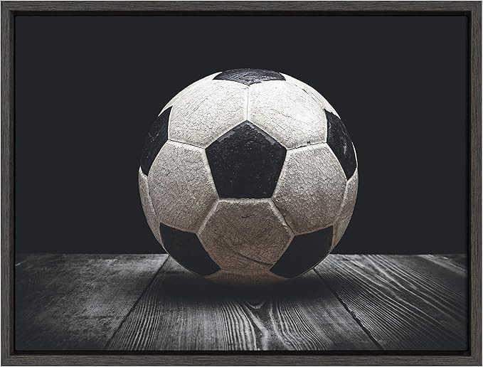 DesignOvation Sylvie Vintage Soccer Ball Sport Print Framed Canvas Wall Art by Shawn St. Peter, 1... | Amazon (US)