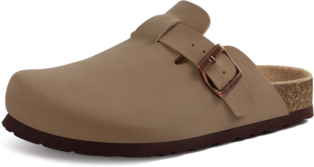 KIDMI Unisex Vegan Suede Clogs Leather Mules Womens Mens Cork Footbed Potato Shoes with Arch Supp... | Amazon (US)