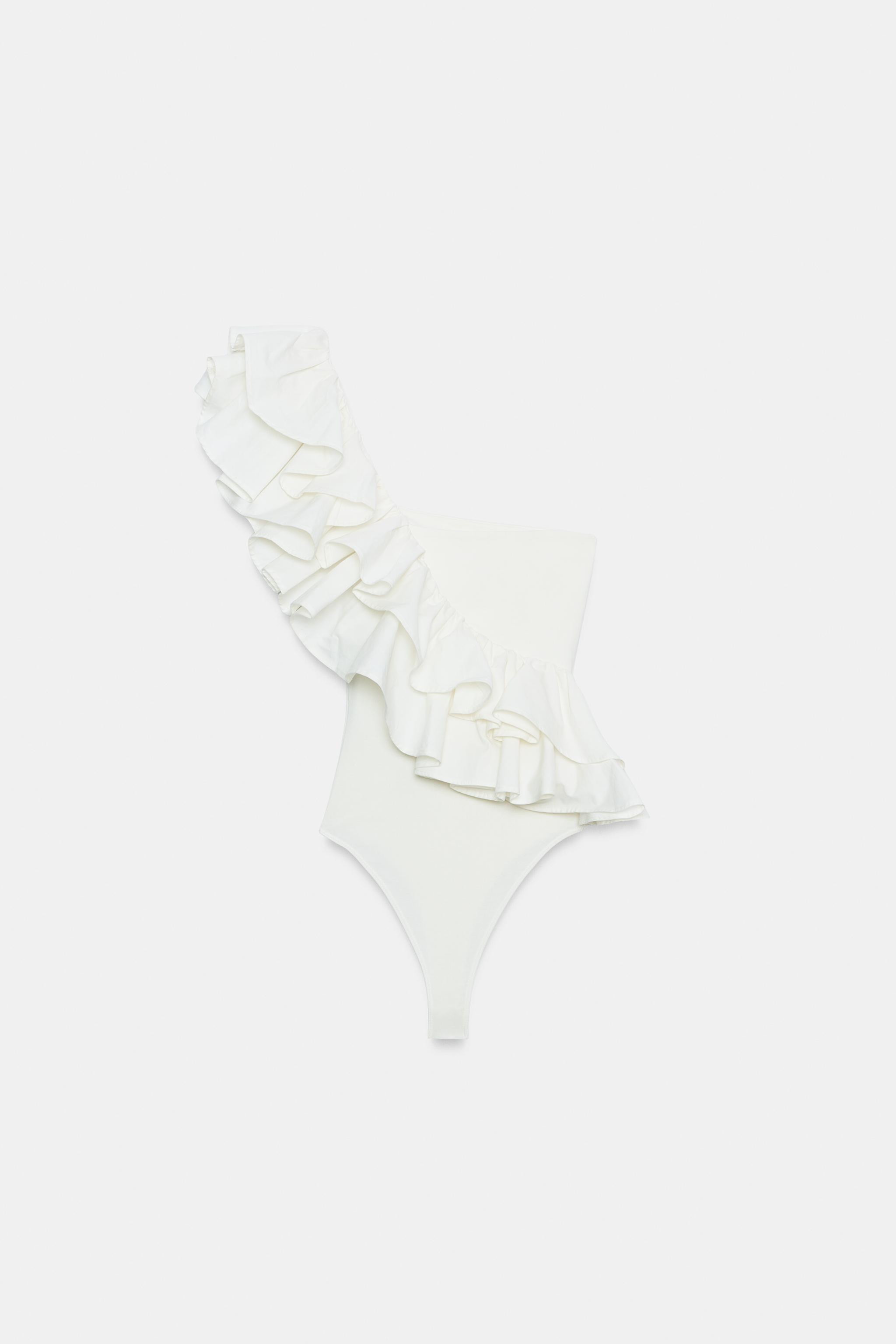 ASYMMETRIC RUFFLED BODYSUIT | Zara US