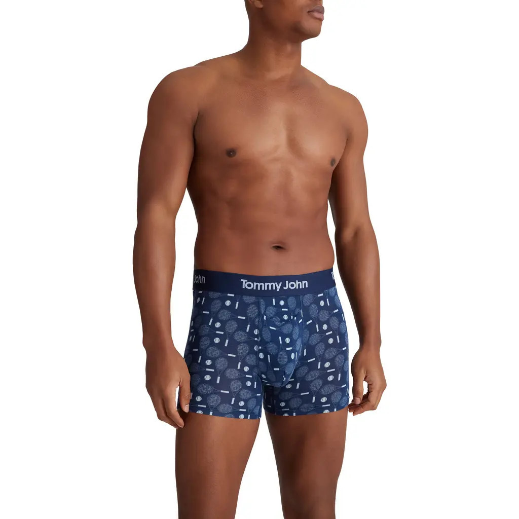 Tommy John Second Skin 4-Inch Boxer Briefs in Cerulean Tennis Time at Nordstrom, Size Medium | Nordstrom
