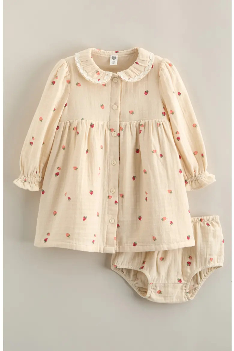Button Front Long Sleeve Dress & Bloomers Set (Women) | Nordstrom | Nordstrom