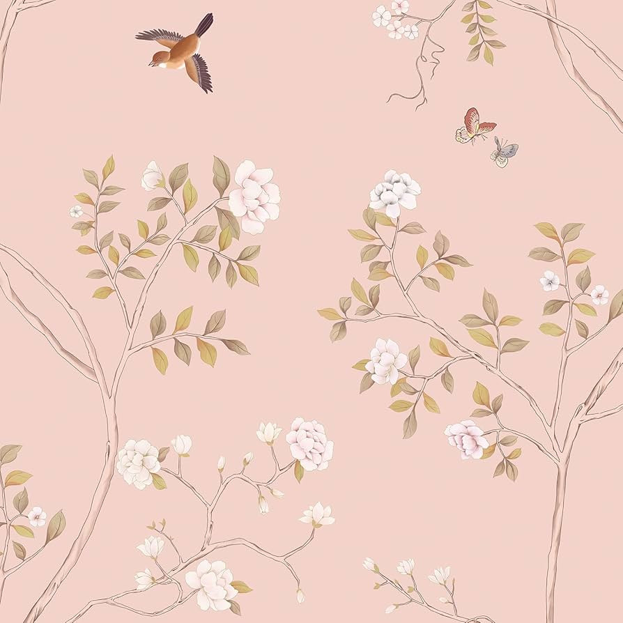 Hopepak Floral Wallpaper Peel and Stick Wallpaper Pink Floral Contact Paper Boho Self Adhesive Re... | Amazon (US)