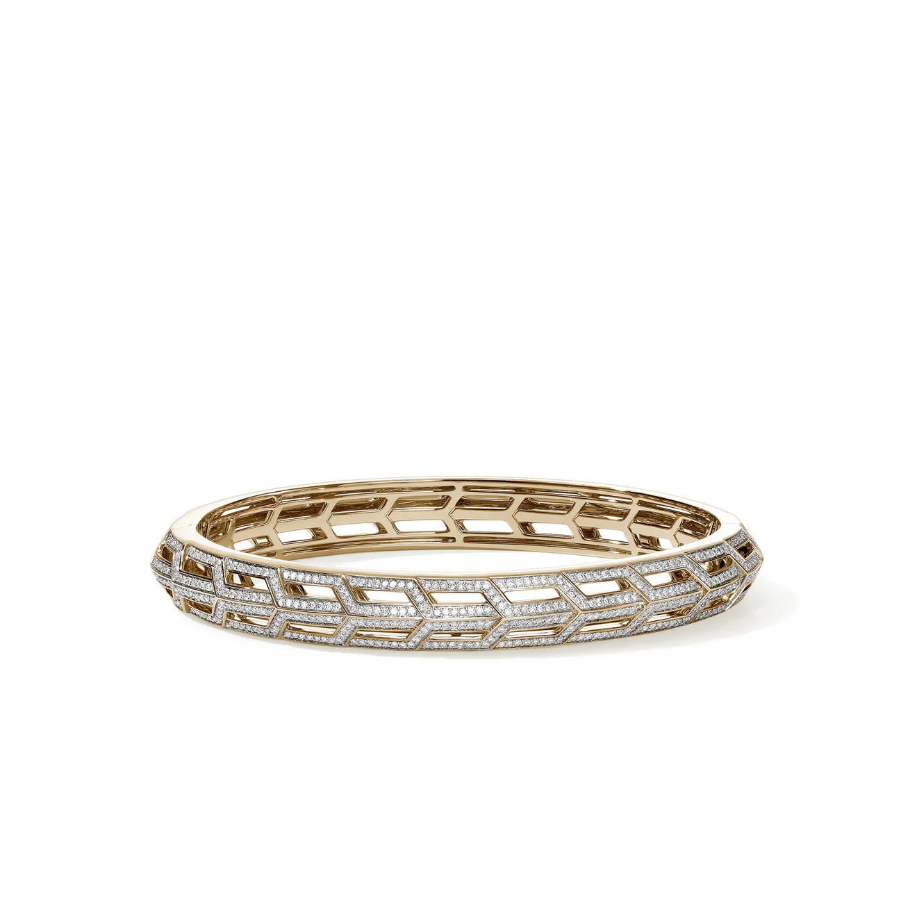 Icon 50 Hinged Bangle, Gold, Diamonds | John Hardy