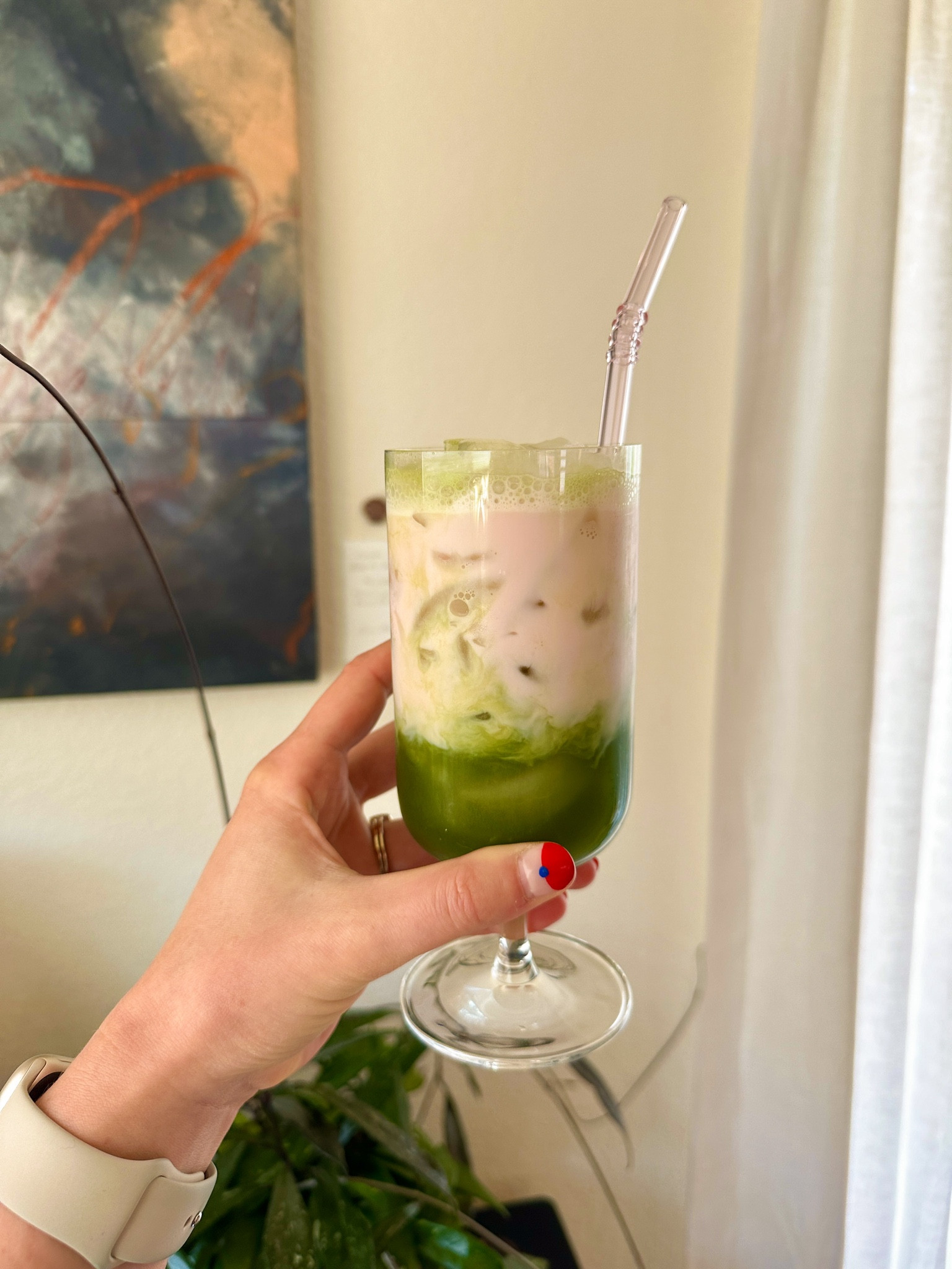 Lavender Oatmilk Matcha has been on the menu everyday over here - featured photo: I added strawberry milk to make it a bit more fruity!