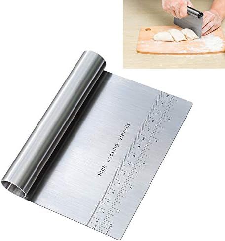 Pro Dough Pastry Scraper/Cutter/Chopper Stainless Steel Mirror Polished with Measuring Scale Mult... | Amazon (US)