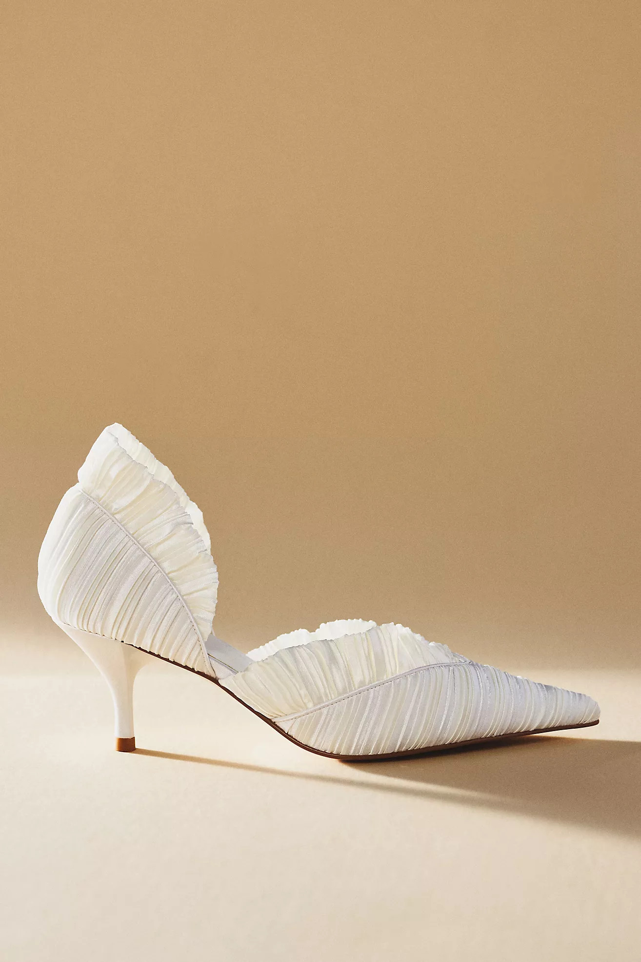 Jeffrey Campbell Ruched Ruffle Kitten-Heel Pumps | Anthropologie (US)