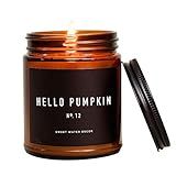 Sweet Water Decor Hello Pumpkin Candle, Warm Spices, Vanilla, Fall Scented Soy Wax Candle for Home | | Amazon (US)