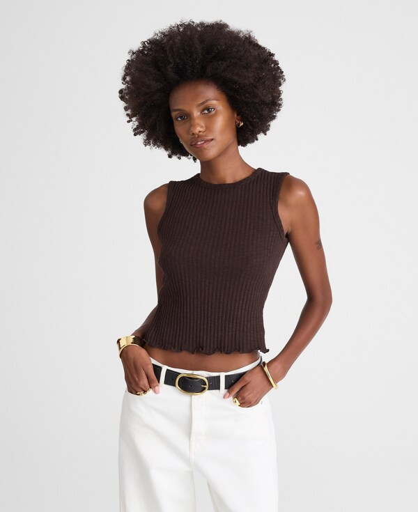 Lettuce-Hem Ribbed Tank | Madewell | Madewell