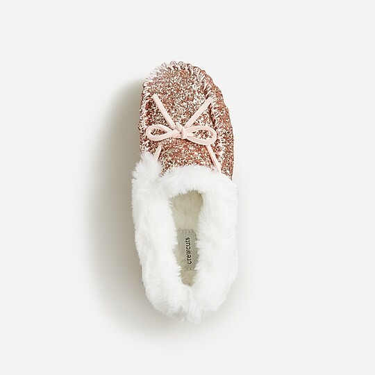 Girls' lodge slippers in rainbow glitter | J. Crew US