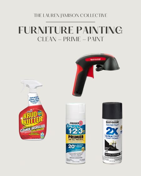 Furniture painting supplies, primer, spray paint, painting supplies

#LTKhome
