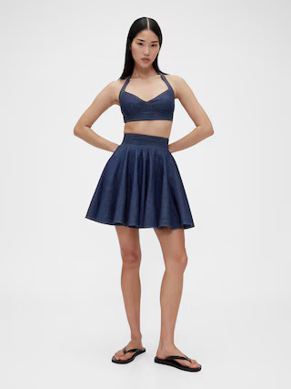 GapStudio Pleated Denim Mini Skirt | Gap (US)