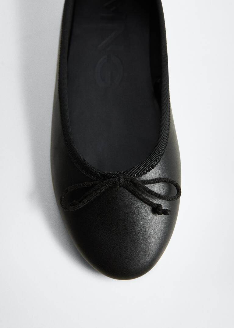 Leder-ballerinas mit schleife -  Damen | Mango Deutschland | MANGO (DE)