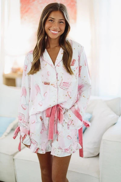 Sweet Treats Pajama Shorts - Pink | Hazel and Olive