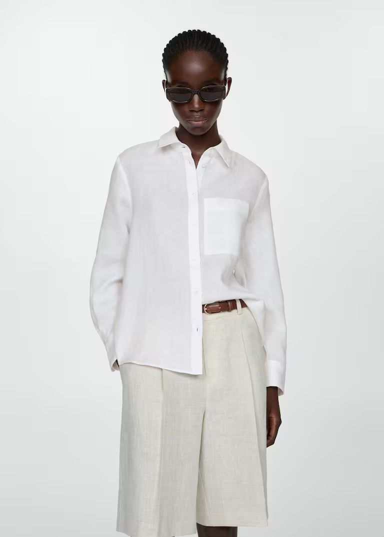 Linen 100% shirt -  Women | Mango United Kingdom | MANGO (UK)