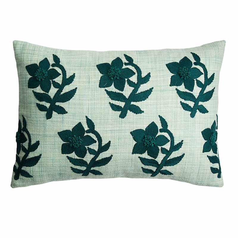 Periwinkle Flowers Woven Lumbar Outdoor Throw Pillow, 14x20 | At Home