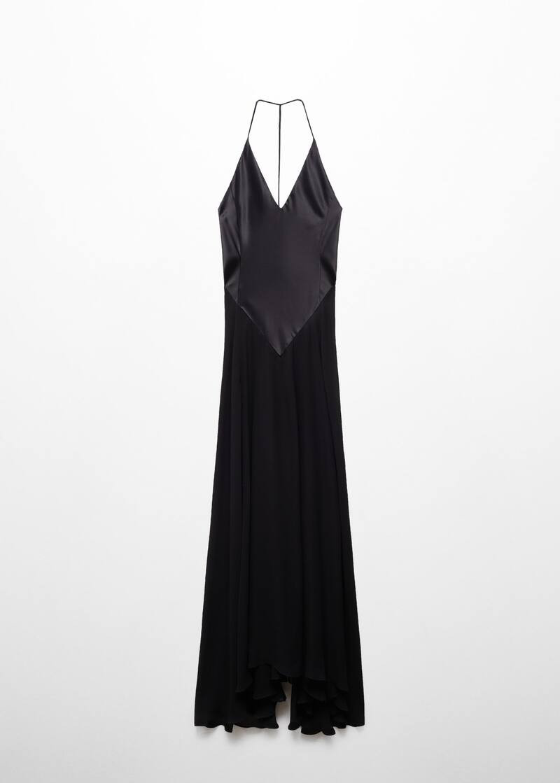 Semi-transparent combined body silk dress  -  Woman | Mango Canada | Mango Canada