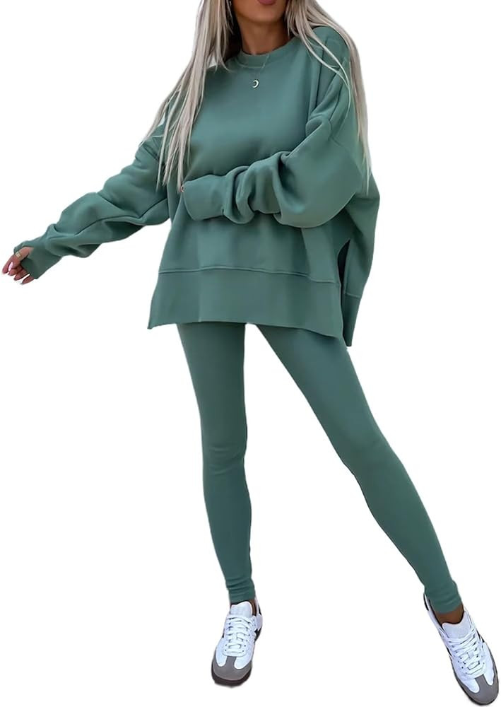 Adogirl Sweatsuit for Women Casual Two Piece Outfits Oversized Pullover Sweatshirts with Thumb Ho... | Amazon (US)