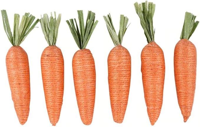 2 Set Jute Spring and Easter Fabric Carrots - 6 Pieces - 3 Inches Tall | Amazon (US)