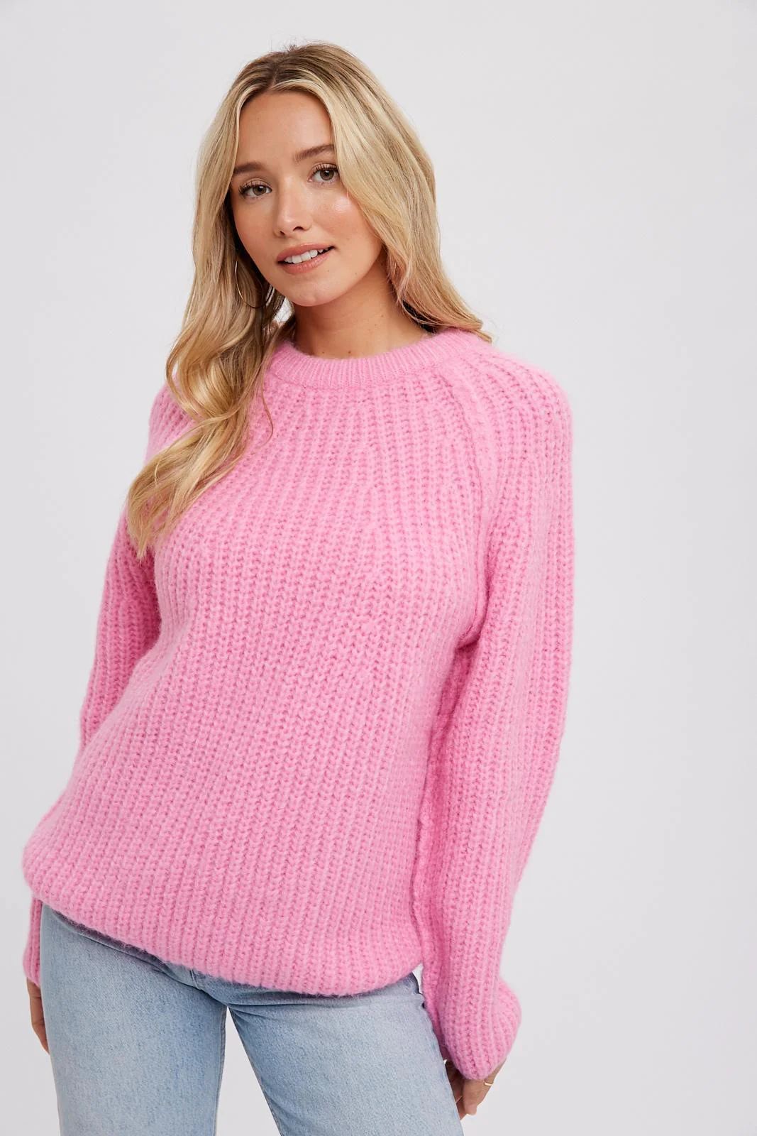 Pink Basic Chunky Knit Sweater | PinkBlush Maternity