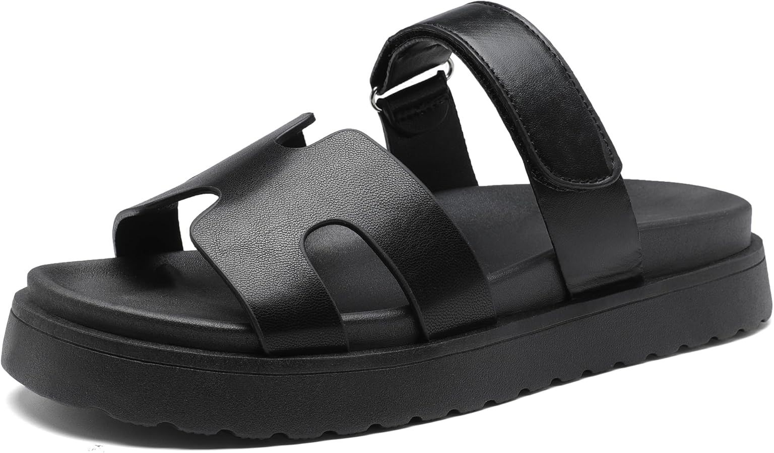 Women's Thick Platform Slide Sandals anti-slip Sole Open Toe Strap Summer Flats Shoes | Amazon (US)