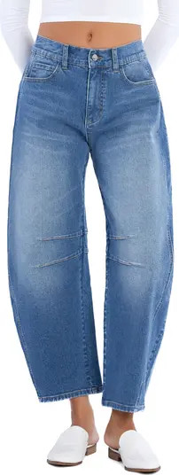 Wash Lab Denim Crop High Waist Barrel Leg Jeans | Nordstrom | Nordstrom