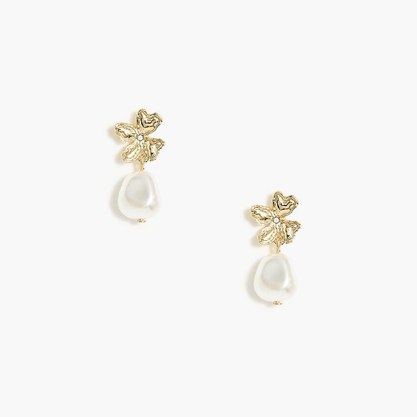 Flower pearl drop earrings | J.Crew Factory