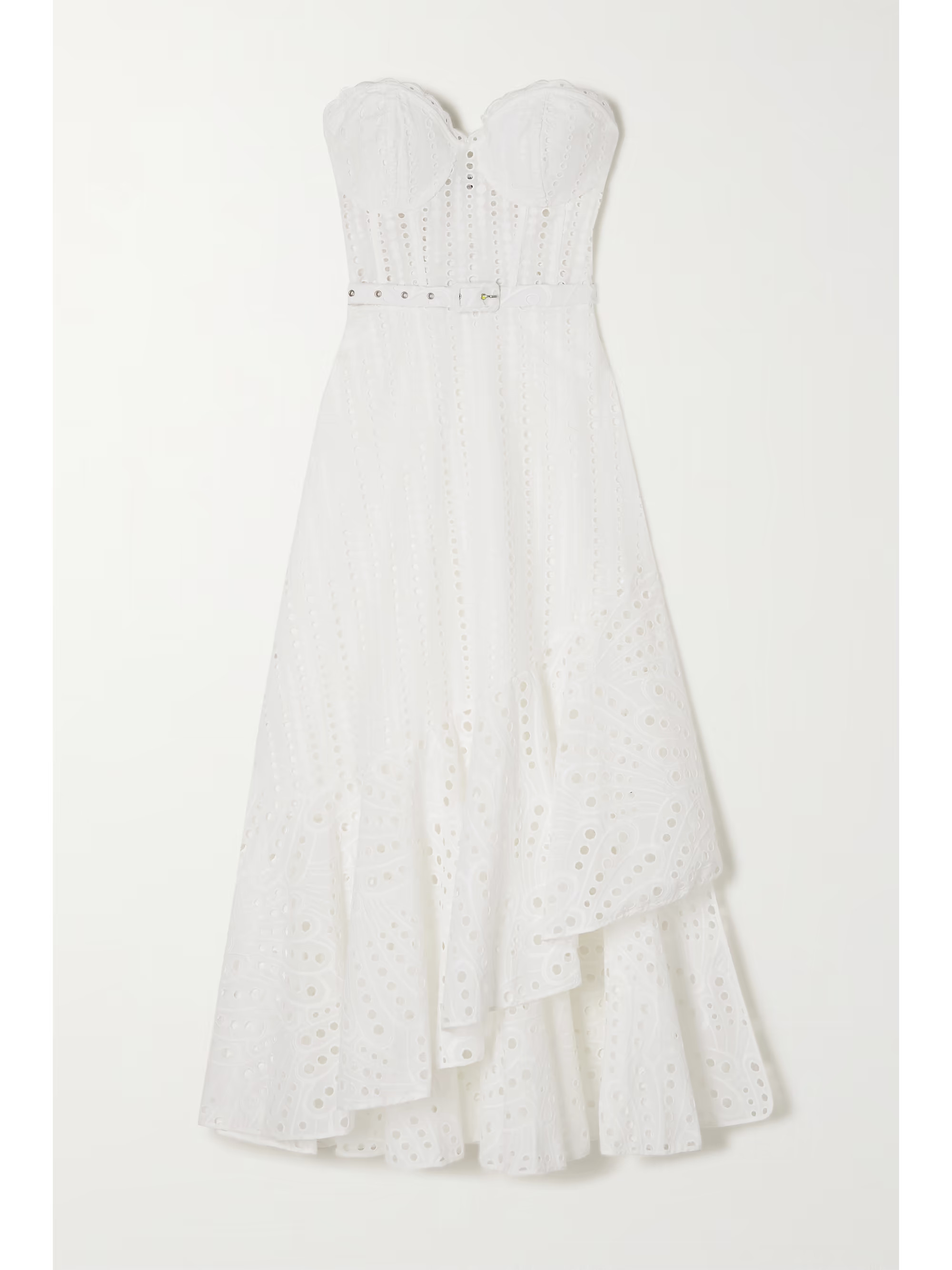 Aurora strapless asymmetric broderie anglaise cotton-blend dress | NET-A-PORTER (US)