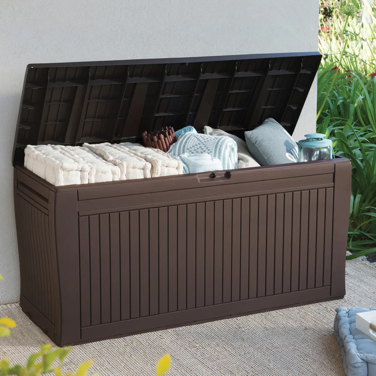 Keter Comfy 71 Gallon Durable Resin Outdoor Storage and Organization Deck Box Ideal For Garden Pa... | Wayfair North America