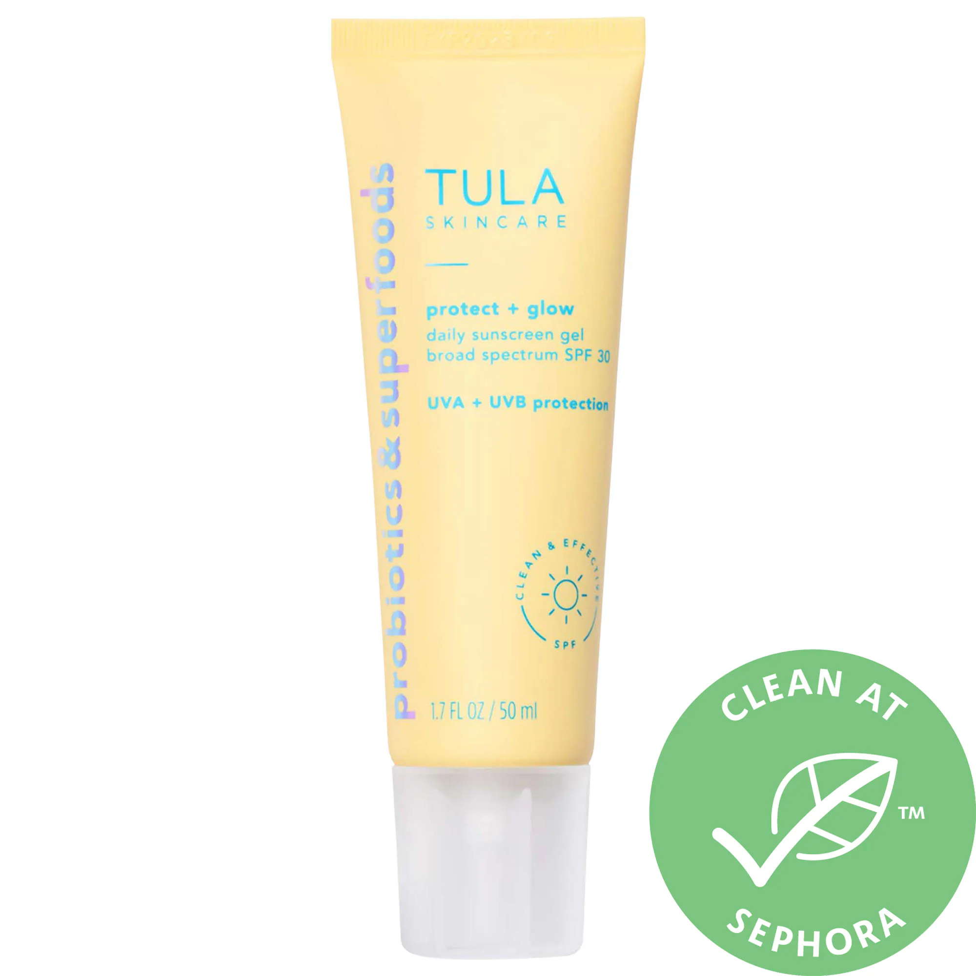 Protect + Glow Daily Sunscreen Gel Broad Spectrum SPF 30 - TULA Skincare | Sephora | Sephora (US)