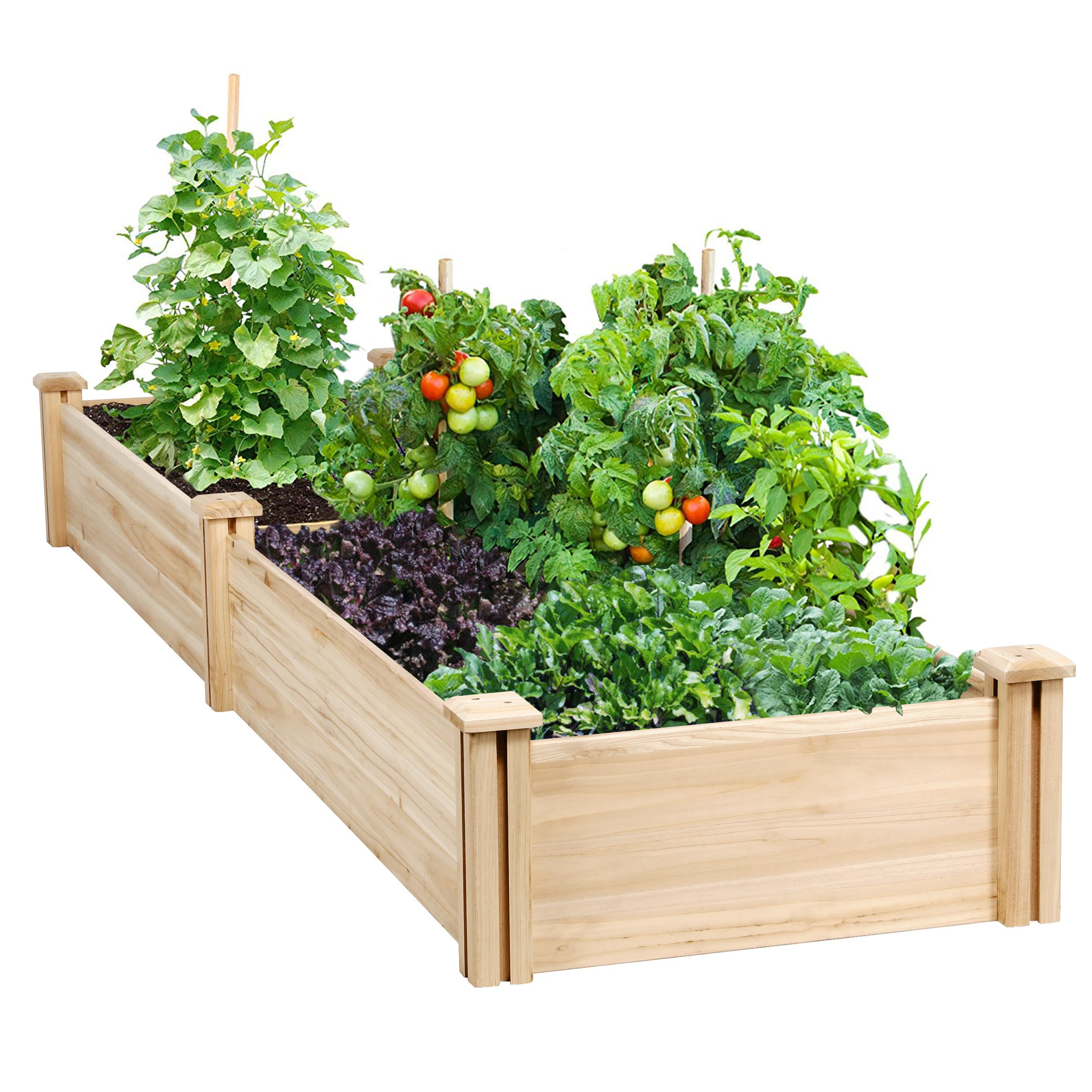 Yaheetech 8×4ft Wooden Horticulture Raised Garden Bed Divisible Elevated Planting Planter Box fo... | Amazon (US)
