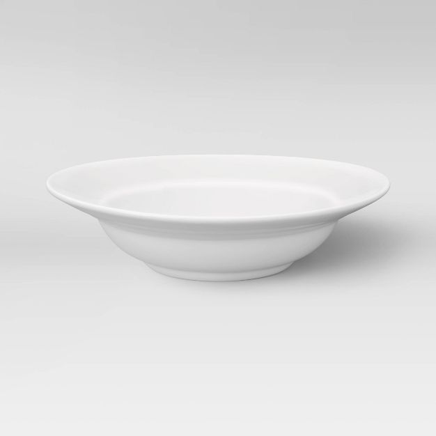 16oz Porcelain Rimmed Pasta Bowl White - Threshold™ | Target