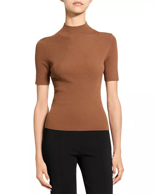 Theory Leenda Short Sleeve Mock Neck Sweater | Bloomingdale's Women | Bloomingdale's (AU)