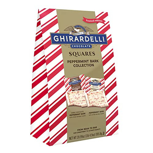 GHIRARDELLI Chocolate Squares, Peppermint Bark Assorted Chocolates, 20.99 OZ Bag | Amazon (US)