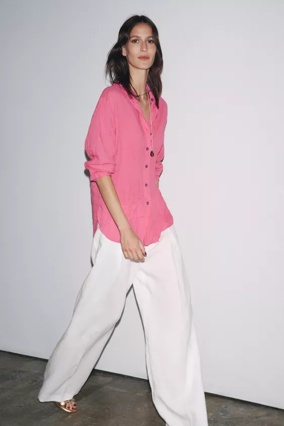 ZW COLLECTION WRINKLED BUTTON SHIRT | Zara US