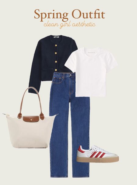 spring outfits, spring outfits 2024, spring outfits amazon, spring fashion, february outfit, casual spring outfits, spring outfit ideas, cute spring outfits, cute casual outfit, date night outfit, date night outfits, belt bag, cream bag, shoulder bag, vacation outfit, resort outfit, spring outfit, resort wear, purse, tote bag, longchamp tote,  white sneakers, adidas sneakers, adidas gazelle sneakers, clean girl, navy cardigan, abercrombie sweater, abercrombie cardigan, white t shirt, white baby tee, abercrombie jeans, high waisted jeans, dark wash jeans

#LTKfindsunder100