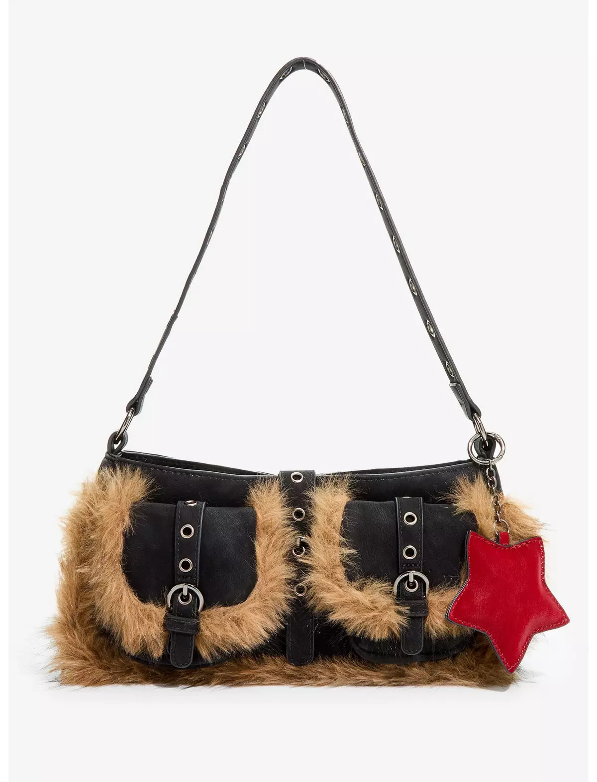 Fur Trim Star Charm Shoulder Bag | Hot Topic | Hot Topic